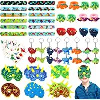 Los mejores  - vamei 64 Piezas Fiesta Dinosaurio Niños Máscaras Pulseras de Juguete Bofetada Pulsera Llavero Dinosaurio Tatuaje Niños…
